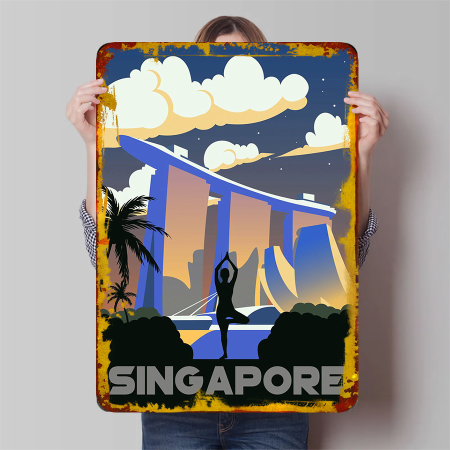 Home Office Singapore - Singapore Marina Bay Sands Yoga Silhouette