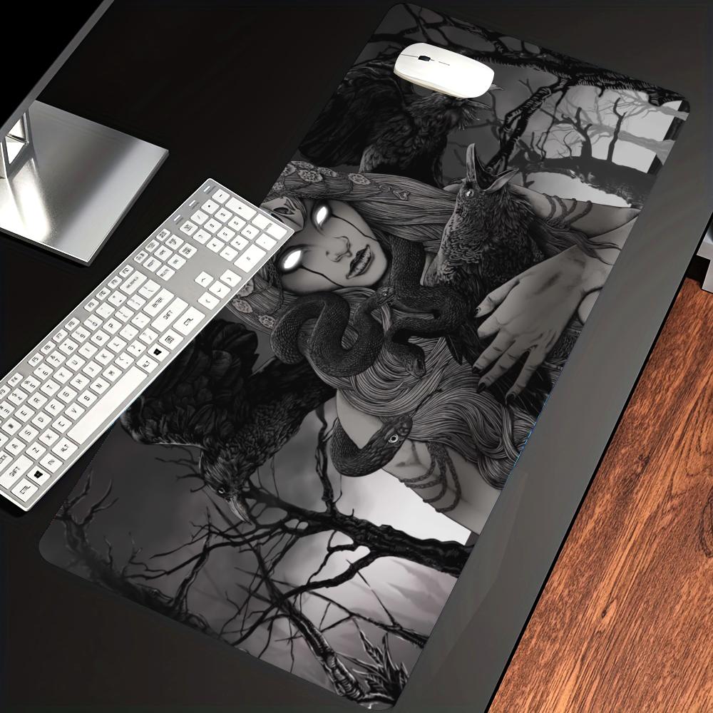 Home Office Alternative - HYBXAXC Gothic Biomechanical Portrait Desk Mat,Detailed