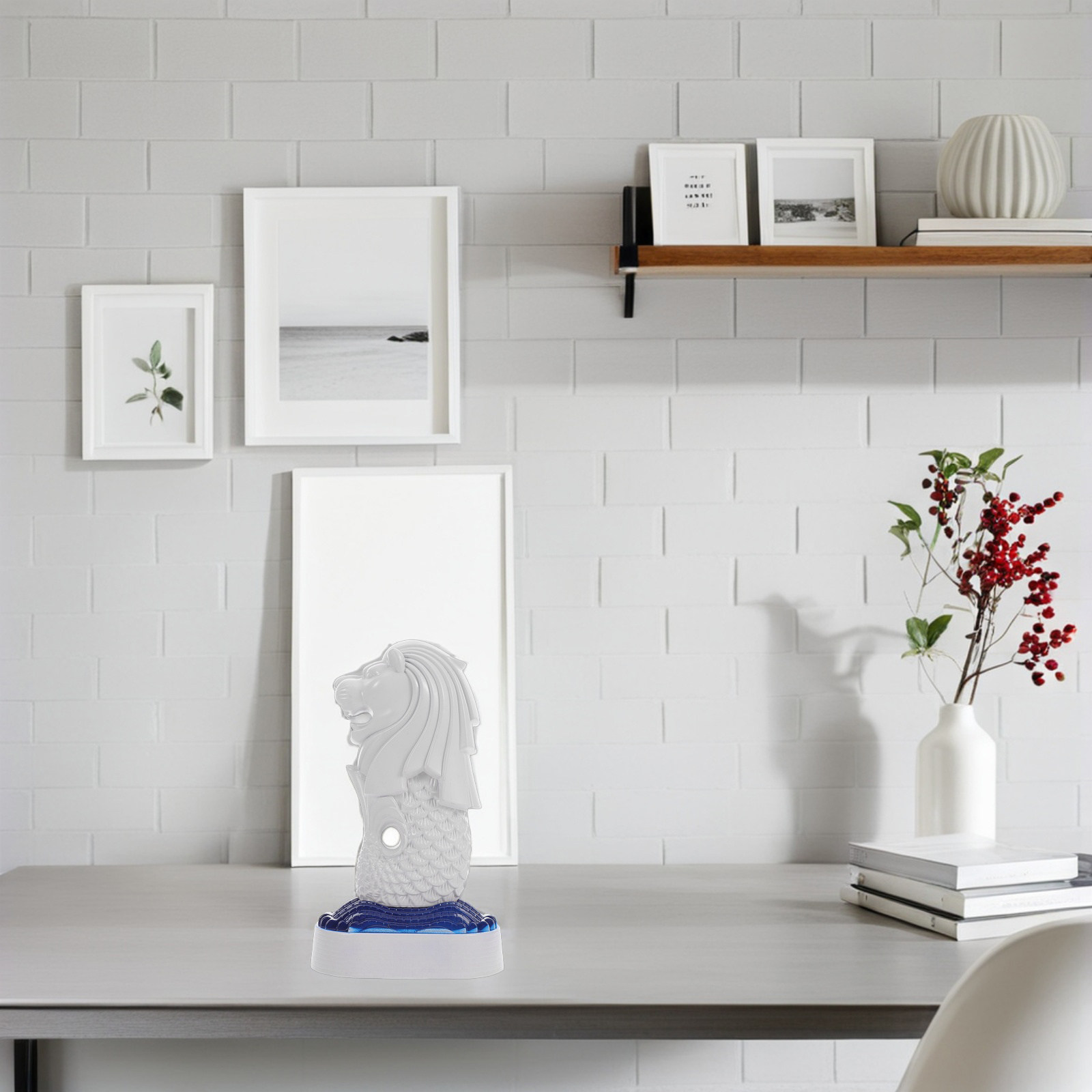 Home Office Singapore - Singapore Merlion Tabletop Sculpture Creative Architecture