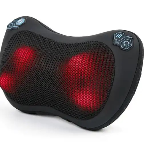 Home Office Alternative - Black Rechargeable Massage Pillow, Heat Air