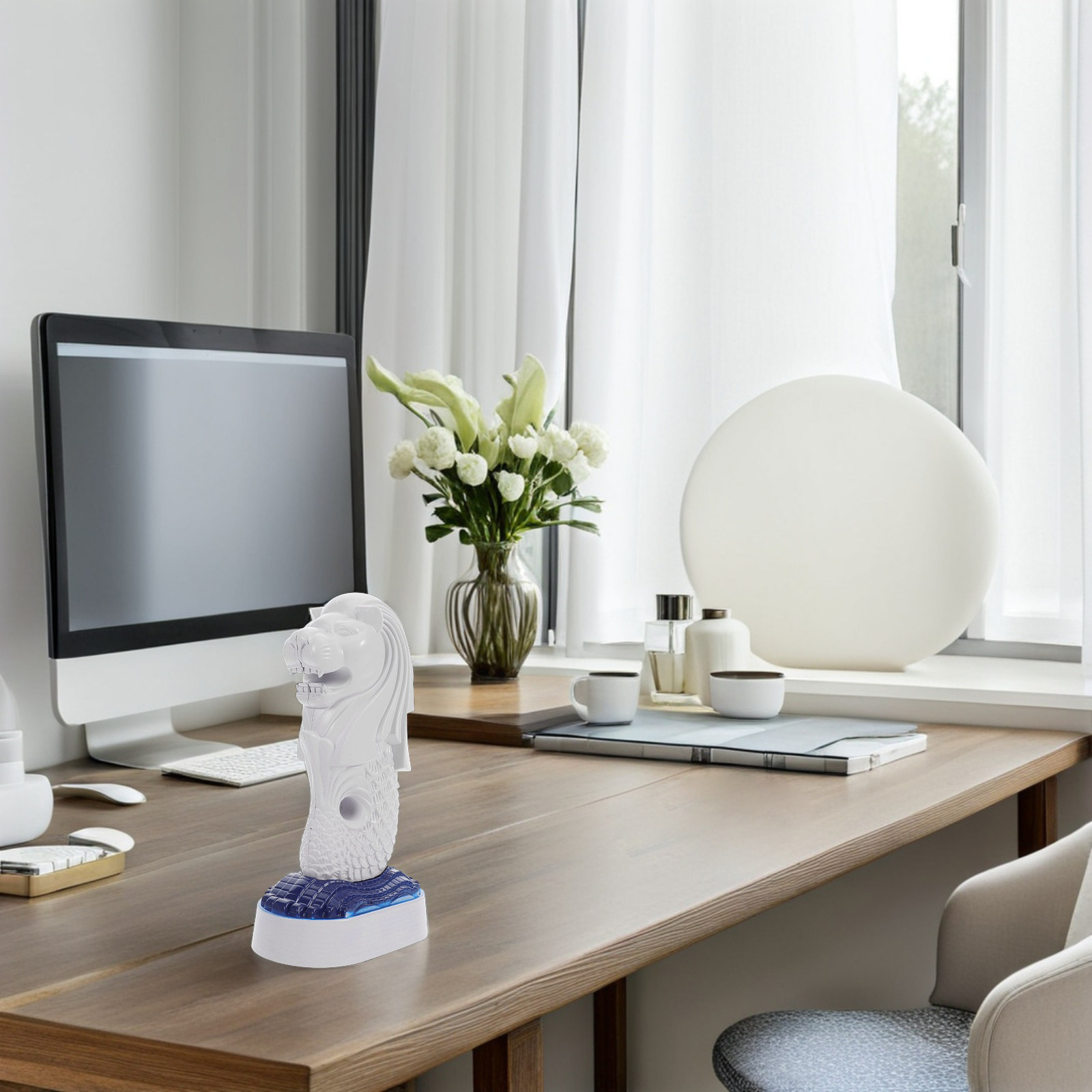 Home Office Singapore - Singapore Merlion Tabletop Sculpture Exquisite Architectural