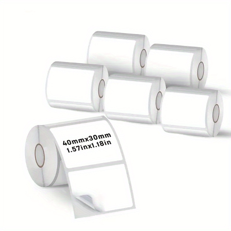 Label Maker Machine - 6 Rolls 40x30mm Thermal Label Paper