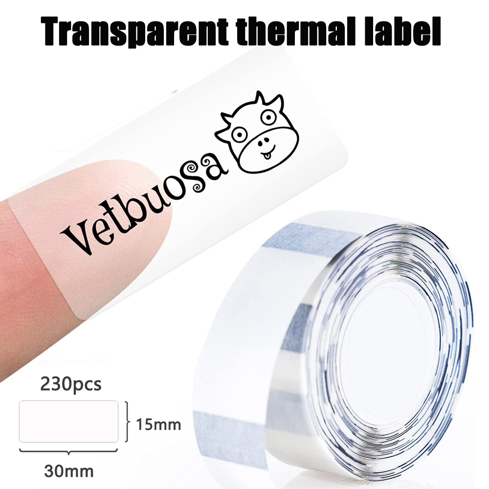 Label Maker Machine - Transparent P15 Label Paper Sticker 15*30mm
