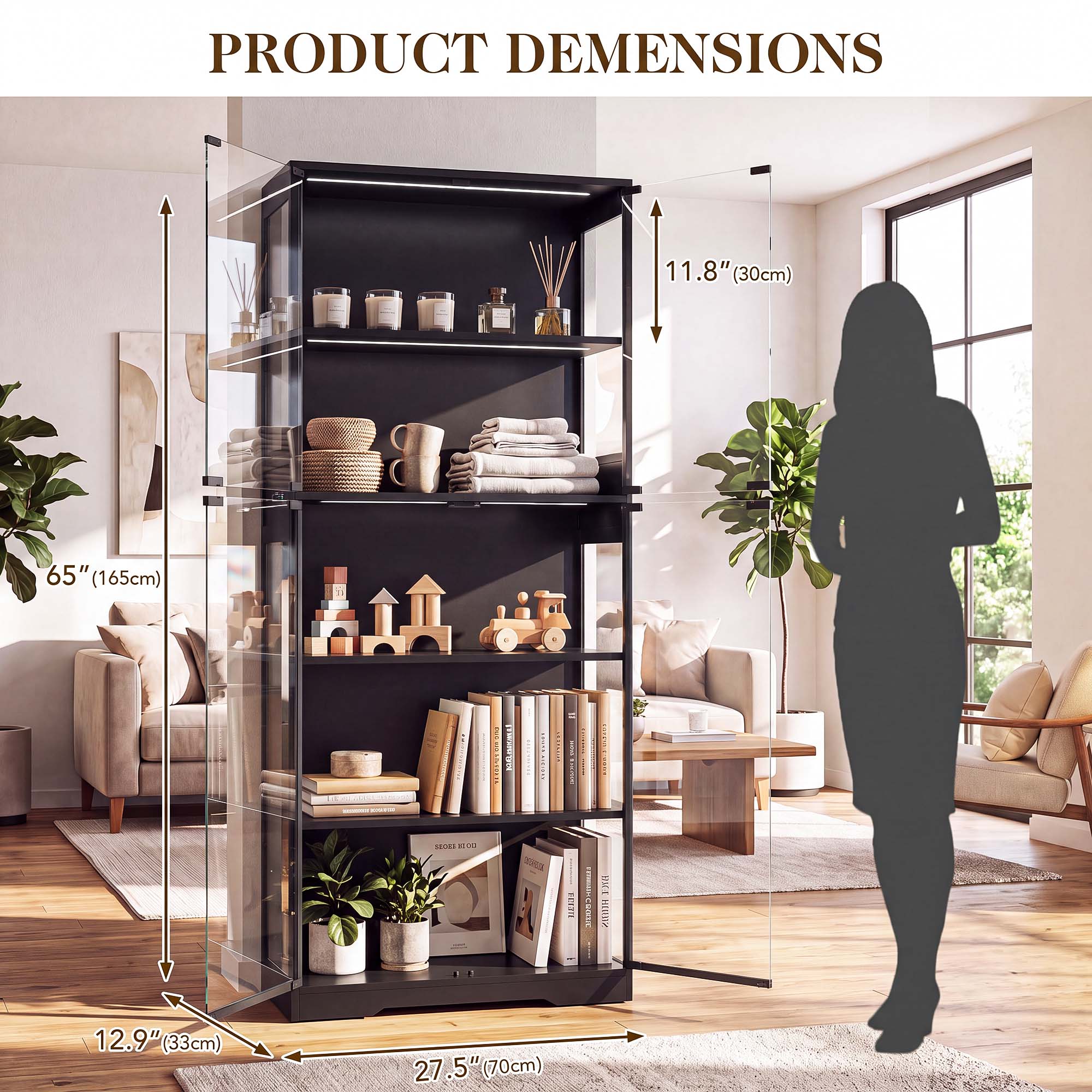 TCGBKAF 5‑Tier Display Cabinet - Home Office Room 评论和价格