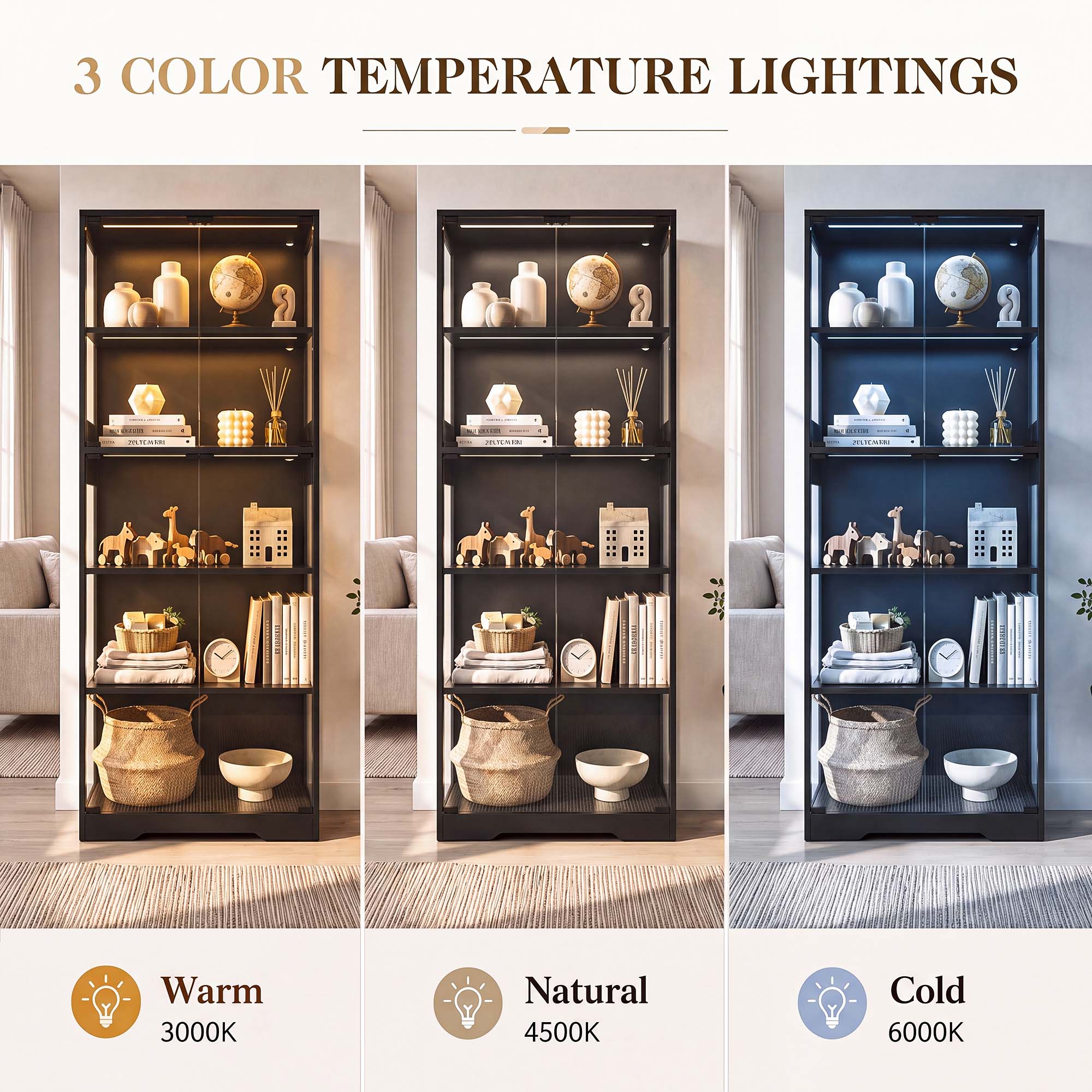 TCGBKAF 5‑Tier Display Cabinet - Home Office Room 评论和价格