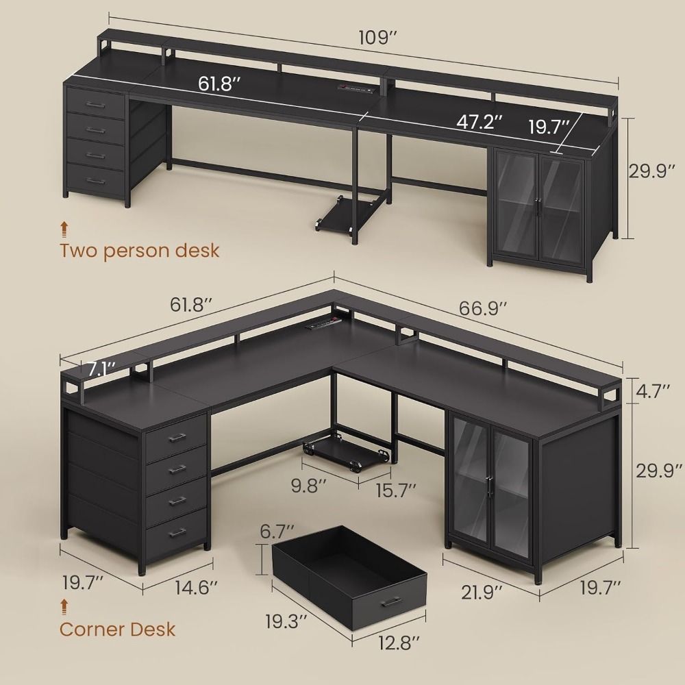 SEDETA L Shaped Gaming Desk wi - Home Office L Shaped Desk 评论和价格