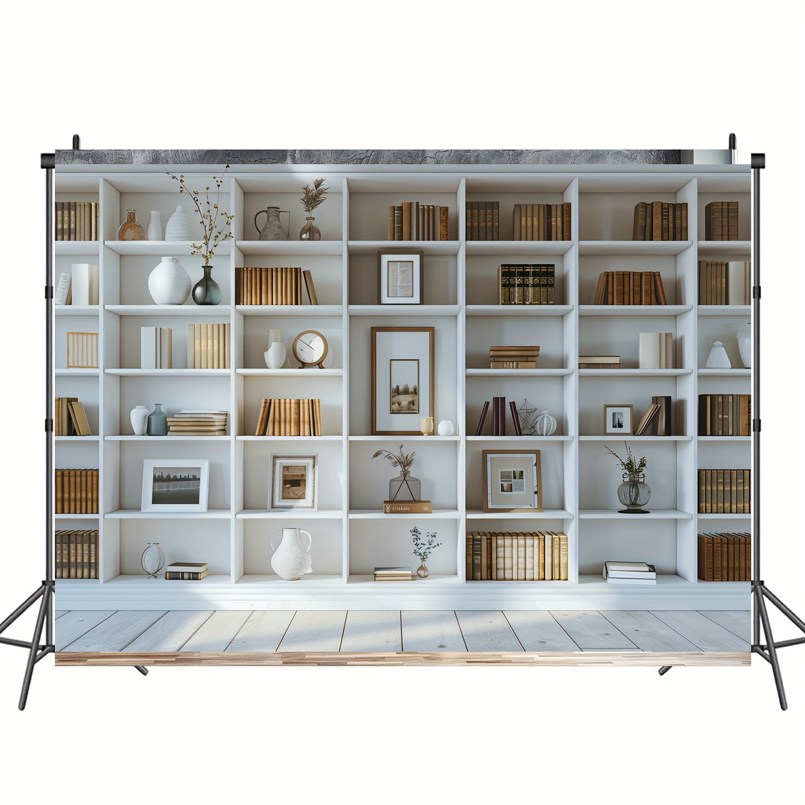 1pc White Bookshelf background - Home Office Zoom Background Free 评论和价格