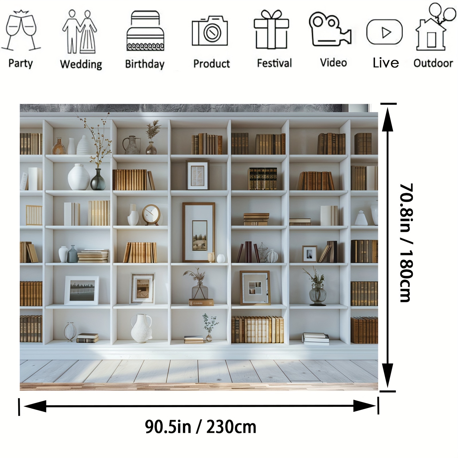 1pc White Bookshelf background - Home Office Zoom Background Free 评论和价格