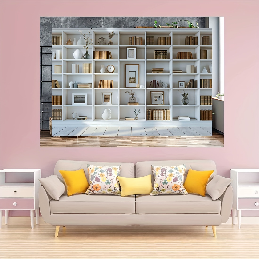 1pc White Bookshelf background - Home Office Zoom Background Free 评论和价格
