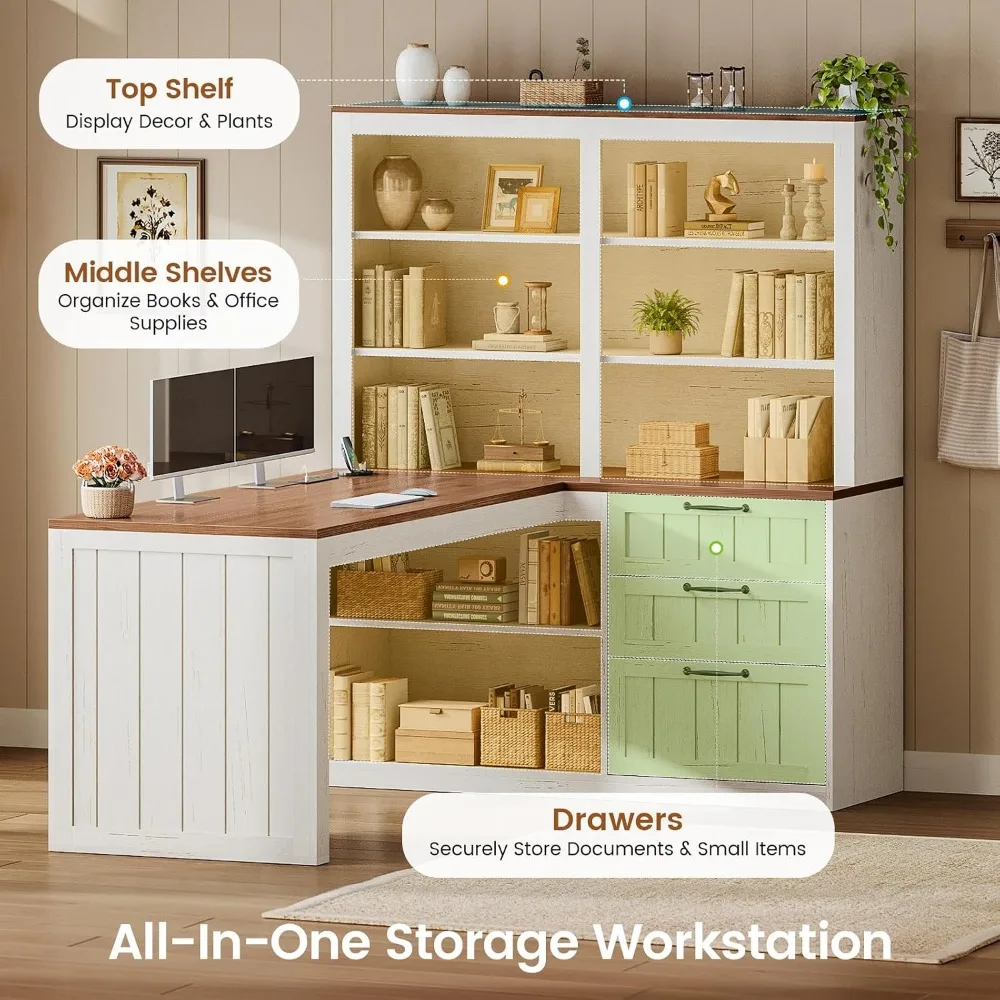 SEDETA Farmhouse L Shaped Comp - Home Office L Shaped Desk 评论和价格