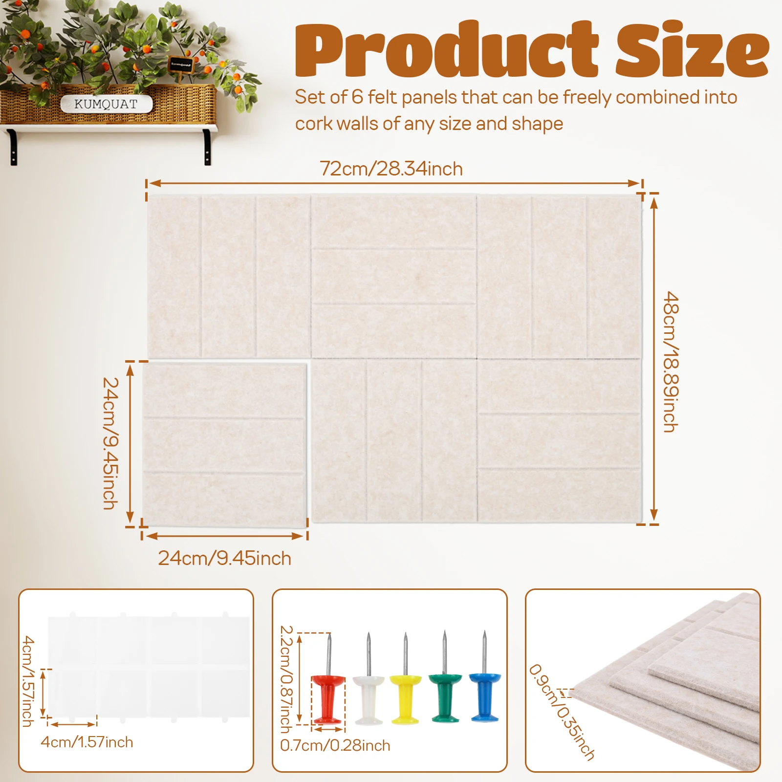 6/12 Pcs Felt Bulletin Board T - Home Office Alternative 评论和价格