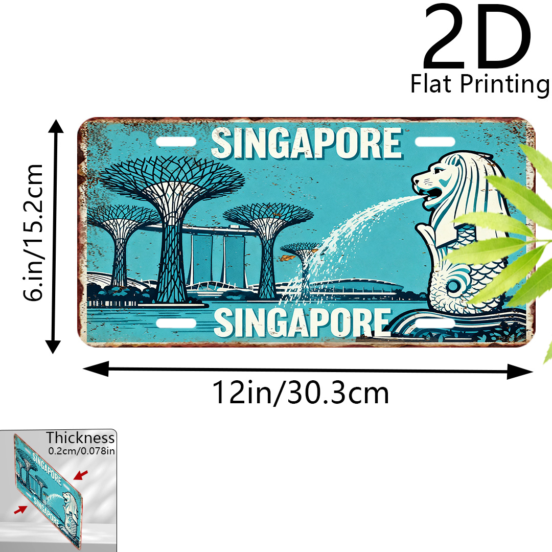 Tin Sign - Singapore Merlion G - Home Office Singapore 评论和价格