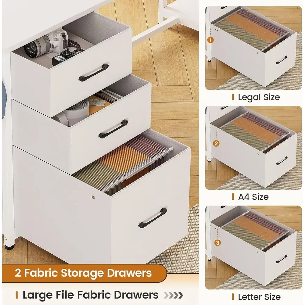 58 L-Shaped Desk with Storage, - Home Office L Shaped Desk 评论和价格