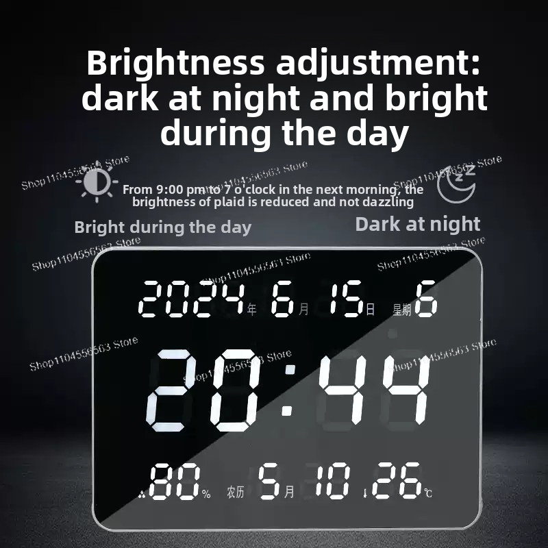 Digital Wall Clock with LED Di - Home Office Updates 评论和价格