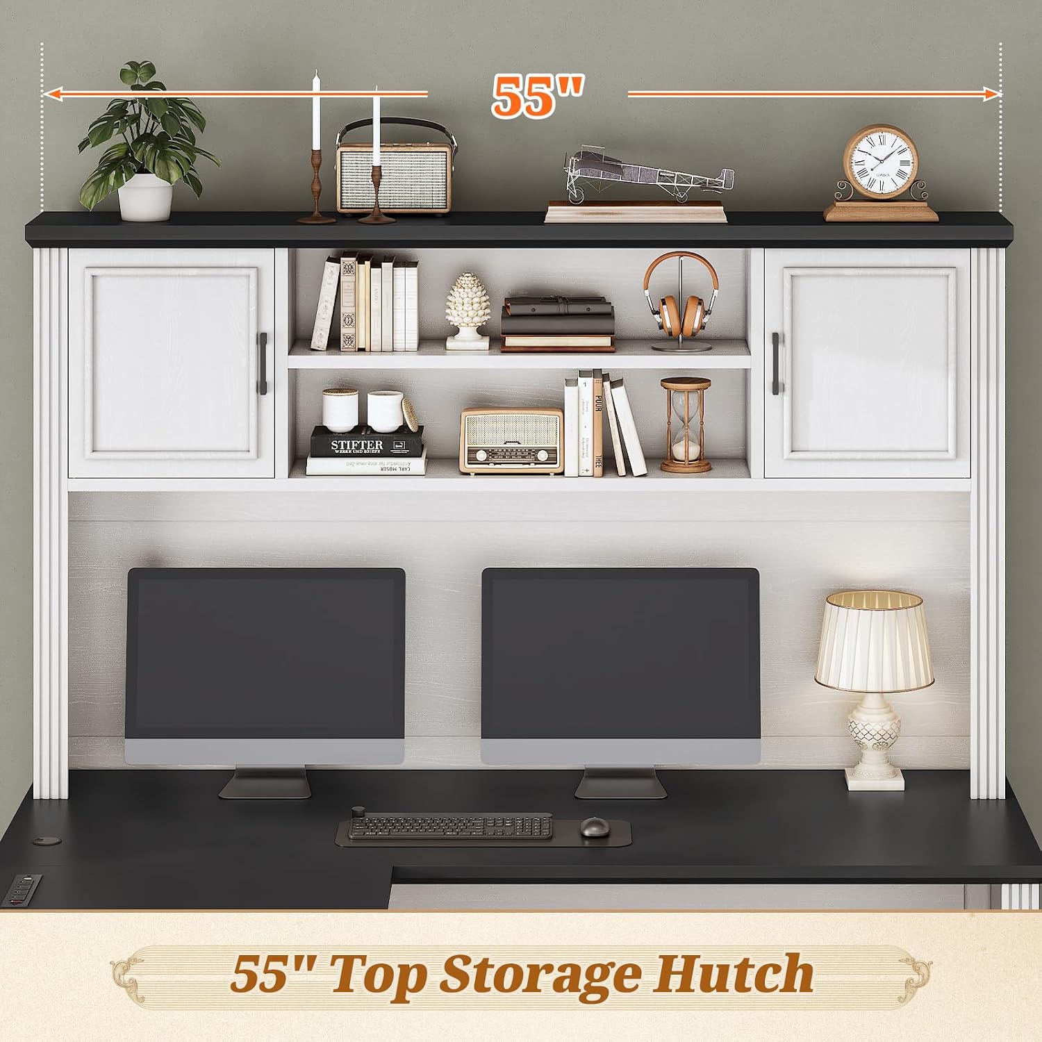 L Shaped Desk with Hutch & 3 D - Home Office L Shaped Desk 评论和价格