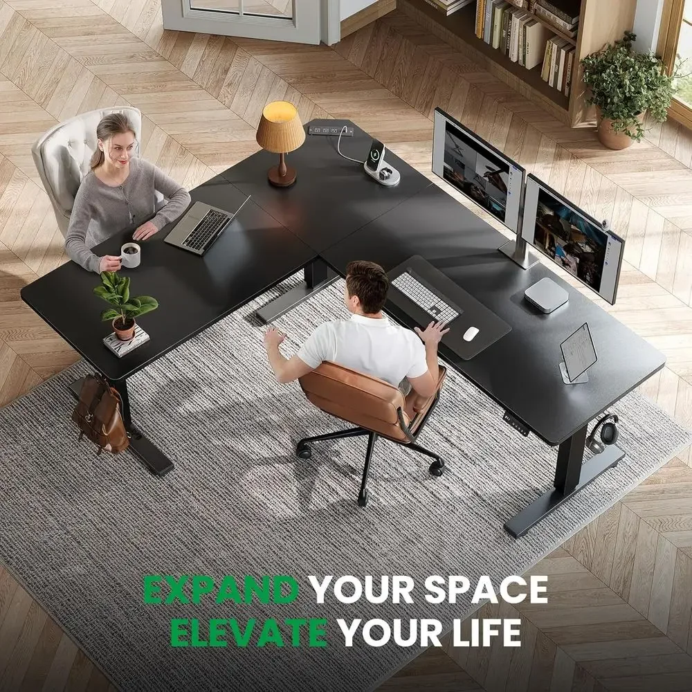 L-Shaped 75x63 Adjustable Stan - Home Office L Shaped Desk 评论和价格