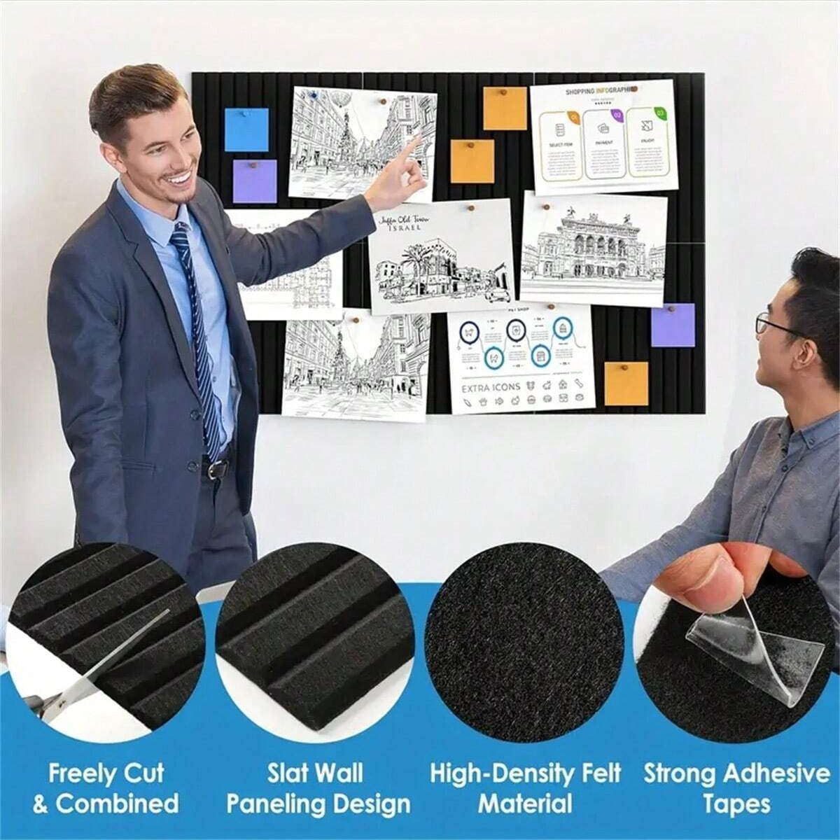 6pcs Large Felt Wall Tiles Off - Home Office Alternative 评论和价格
