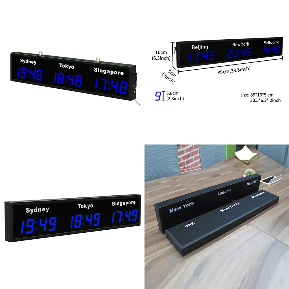 CP034 Digital World Wall Clock - Home Office Updates 评论和价格