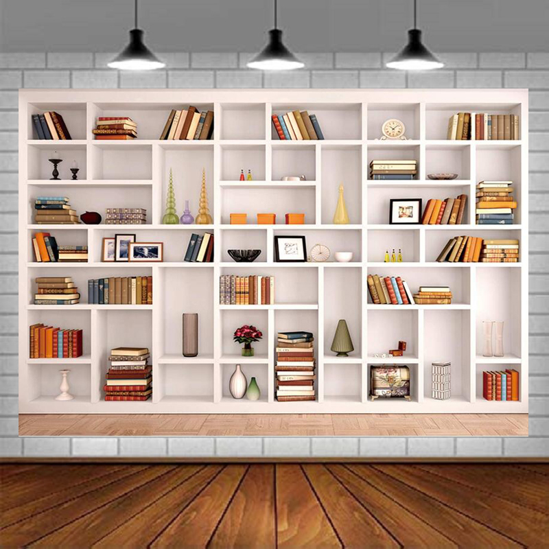 White Bookshelf Photography Ba - Home Office Zoom Background Free 评论和价格