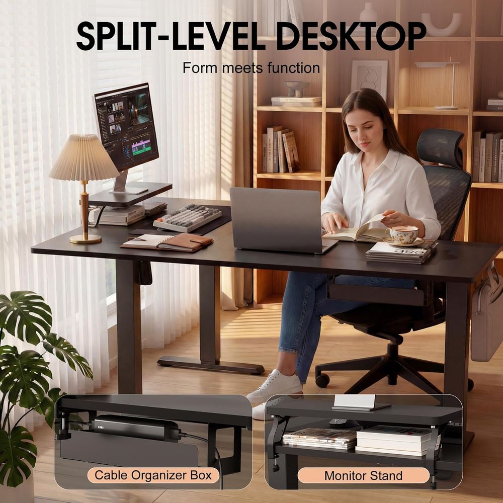 Electric Height-Adjustable L-S - Home Office L Shaped Desk 评论和价格