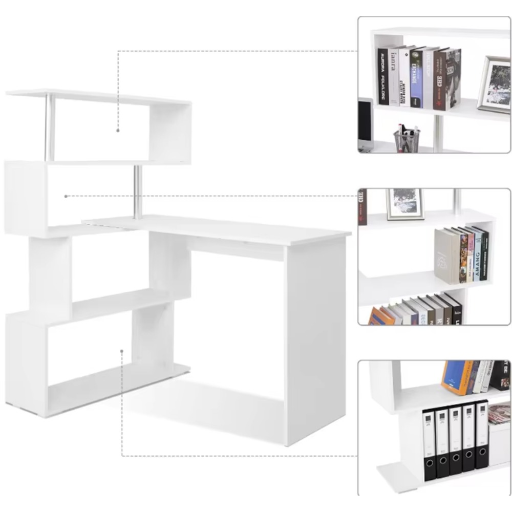 L-Shaped Computer Desk with Bo - Home Office L Shaped Desk 评论和价格