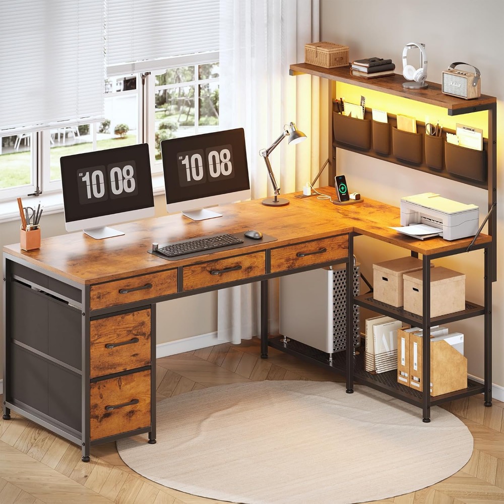 SEDETA L Shaped Desk with Draw - Home Office L Shaped Desk 评论和价格