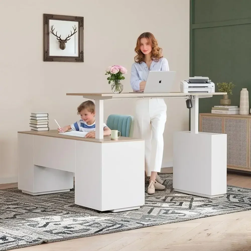 63 Executive L-Shaped Standing - Home Office L Shaped Desk 评论和价格