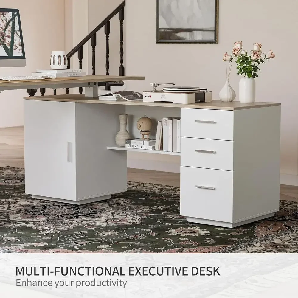 63 Executive L-Shaped Standing - Home Office L Shaped Desk 评论和价格