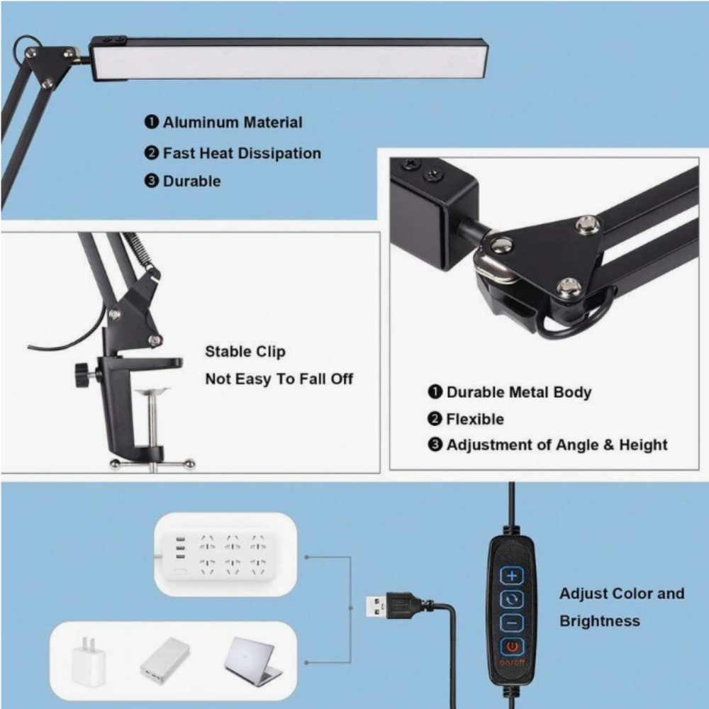 LED Desk Lamp For Home,Reading - Office Table Home 评论和价格