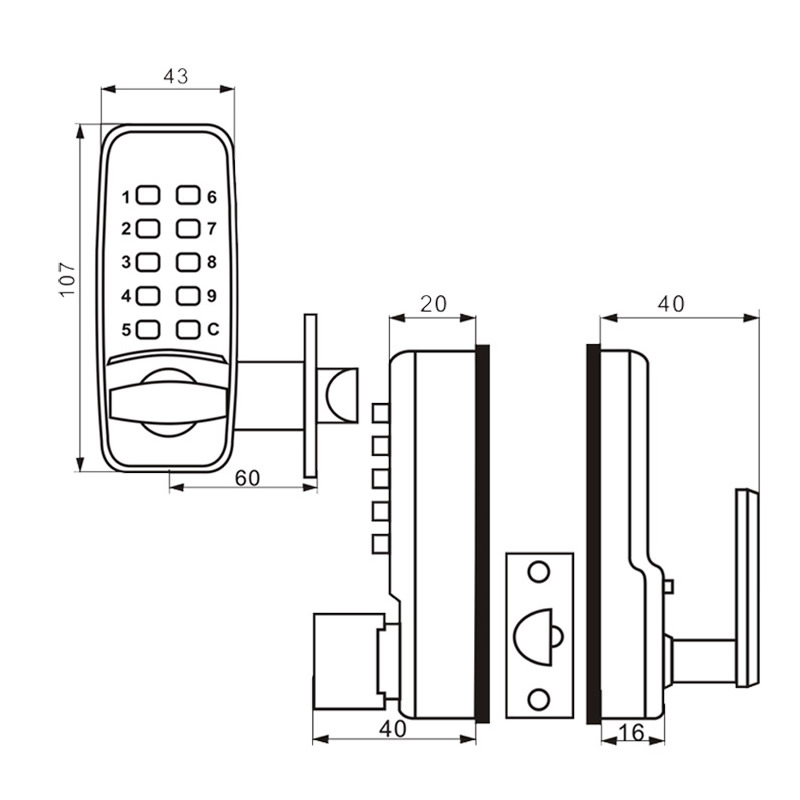 Waterproof Keyless Metal Door  - Home Office Immigration 评论和价格